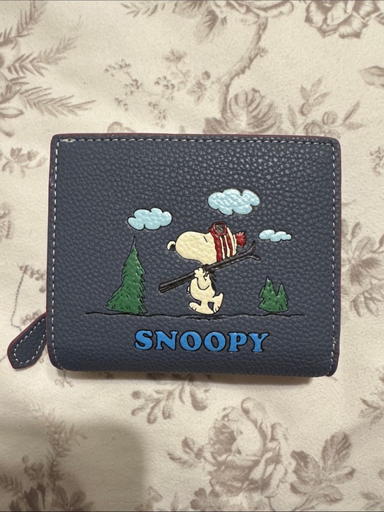 Coach Handbags - Coach Navy Snoopy Peanuts Trifold Wallet